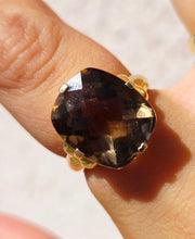 Load image into Gallery viewer, Smokey Brown Quartz Ring - 14K Yellow Gold - Estate