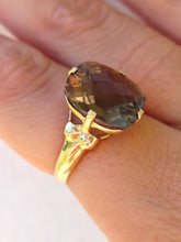 Load image into Gallery viewer, Smokey Brown Quartz Ring - 14K Yellow Gold - Estate
