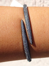 Load image into Gallery viewer, Hematite Cuff Bangle Bracelet - Sterling Silver