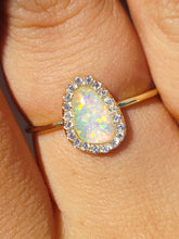 Load image into Gallery viewer, Opal with CZ Halo - Gold Plated Ring
