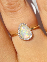 Load image into Gallery viewer, Opal with CZ Halo - Gold Plated Ring