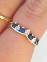 Load image into Gallery viewer, Sapphire Diamond Ring - 14K Yellow Gold - Estate Piece