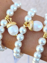 Load image into Gallery viewer, Pearl Acorn on Pearl Beaded Bracelet - Elena Michele