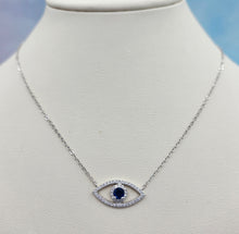 Load image into Gallery viewer, CZ Evil Eye Necklace - Sterling Silver
