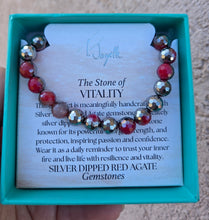 Load image into Gallery viewer, Silver Dipped Red Agate Stacker - TJazelle