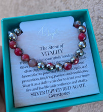 Load image into Gallery viewer, Silver Dipped Red Agate Stacker - TJazelle