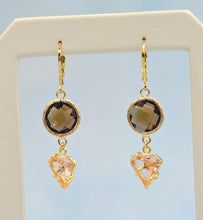 Load image into Gallery viewer, Brown Topaz &amp; Peach Gemstone Leverback Earrings *Limited Edition*