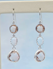 Load image into Gallery viewer, Peach, Rainbow Moonstone and Peach French Hook Earrings *Limited Edition*