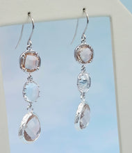 Load image into Gallery viewer, Peach, Rainbow Moonstone and Peach French Hook Earrings *Limited Edition*