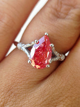 Load image into Gallery viewer, 2 Carat Pink Pear Lab Diamond Ring - 14K White Gold