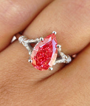Load image into Gallery viewer, 2 Carat Pink Pear Lab Diamond Ring - 14K White Gold