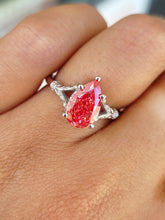 Load image into Gallery viewer, 2 Carat Pink Pear Lab Diamond Ring - 14K White Gold