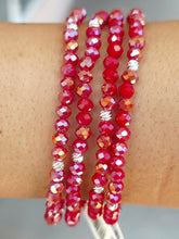 Load image into Gallery viewer, Cranberry AB with Silver Accents - Crystal Stacker