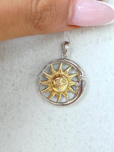 Load image into Gallery viewer, Celestial Sun and Moon Two Tone Pendant - Sterling Silver