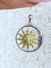 Load image into Gallery viewer, Celestial Sun and Moon Two Tone Pendant - Sterling Silver