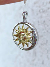Load image into Gallery viewer, Celestial Sun and Moon Two Tone Pendant - Sterling Silver