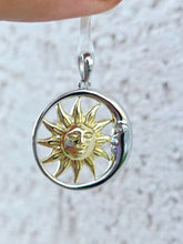 Load image into Gallery viewer, Celestial Sun and Moon Two Tone Pendant - Sterling Silver