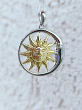 Load image into Gallery viewer, Celestial Sun and Moon Two Tone Pendant - Sterling Silver
