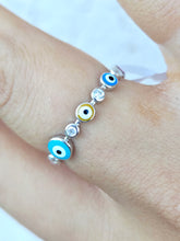 Load image into Gallery viewer, Colorful Eye Band - Sterling Silver