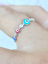 Load image into Gallery viewer, Colorful Eye Band - Sterling Silver