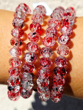 Load image into Gallery viewer, Red/Black Speckle Glass Stacker - Elena Michele