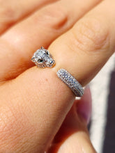 Load image into Gallery viewer, Panther Ring with CZ's - Sterling Silver