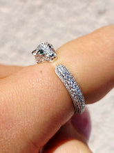Load image into Gallery viewer, Panther Ring with CZ's - Sterling Silver