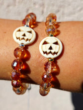 Load image into Gallery viewer, Howlite Pumpkin on Pumpkin Prosecco Crystal Beaded Bracelet - Elena Michele