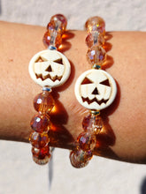Load image into Gallery viewer, Howlite Pumpkin on Pumpkin Prosecco Crystal Beaded Bracelet - Elena Michele