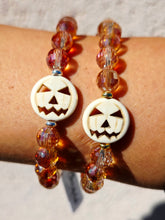 Load image into Gallery viewer, Howlite Pumpkin on Pumpkin Prosecco Crystal Beaded Bracelet - Elena Michele