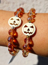 Load image into Gallery viewer, Howlite Pumpkin on Pumpkin Prosecco Crystal Beaded Bracelet - Elena Michele