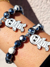 Load image into Gallery viewer, Mummy on Black White Agate Beaded Bracelet - Elena Michele