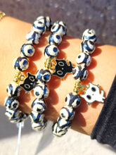 Load image into Gallery viewer, Cat on Mystic Evil Eye Agate Beaded Bracelet - Elena Michele
