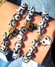 Load image into Gallery viewer, Cat on Mystic Evil Eye Agate Beaded Bracelet - Elena Michele