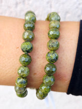 Load image into Gallery viewer, Green Dark Olive Jade Stacker - Elena Michele