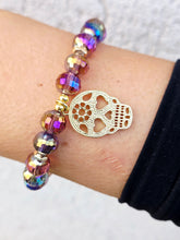 Load image into Gallery viewer, Skull on Moonlit Mulberry Beaded Bracelet - Elena Michele