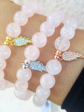 Load image into Gallery viewer, In Memory of June - Angel Wing Beaded Bracelet for Breast Cancer - Elena Michele &amp; Marie's Exclusive