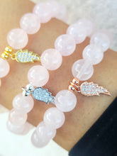 Load image into Gallery viewer, In Memory of June - Angel Wing Beaded Bracelet for Breast Cancer - Elena Michele &amp; Marie's Exclusive