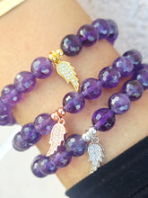 Load image into Gallery viewer, In Memory of June - Angel Wing Beaded Bracelet for Pancreatic Cancer - Elena Michele &amp; Marie's Exclusive