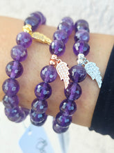 Load image into Gallery viewer, In Memory of June - Angel Wing Beaded Bracelet for Pancreatic Cancer - Elena Michele &amp; Marie's Exclusive