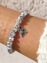 Load image into Gallery viewer, Silver Crystal 6mm with Ghost Beaded Bracelet - Elena Michele