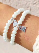 Load image into Gallery viewer, White Crystal 6mm with Ghost Beaded Bracelet - Elena Michele