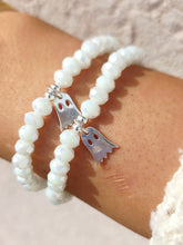 Load image into Gallery viewer, White Crystal 6mm with Ghost Beaded Bracelet - Elena Michele
