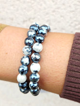 Load image into Gallery viewer, Mystic Black &amp; White Agate Beaded Bracelet - Elena Michele