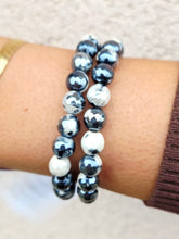 Load image into Gallery viewer, Mystic Black &amp; White Agate Beaded Bracelet - Elena Michele