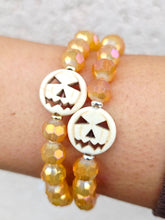 Load image into Gallery viewer, Howlite Pumpkin Golden Gourd Crystal Beaded Bracelet - Elena Michele