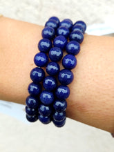 Load image into Gallery viewer, Navy Agate Beaded Bracelet - Elena Michele