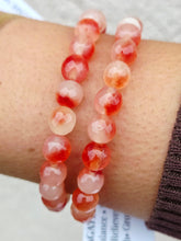 Load image into Gallery viewer, Orange &amp; Clear Agate Beaded Bracelet - Elena Michele