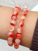 Load image into Gallery viewer, Orange &amp; Clear Agate Beaded Bracelet - Elena Michele