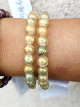 Load image into Gallery viewer, Golden Sage Glass Beaded Bracelet - Elena Michele